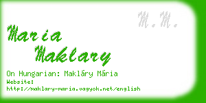 maria maklary business card
